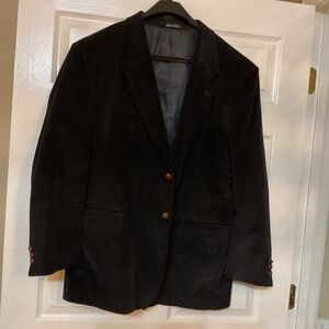 Monsieur Adolfo Corduroy Mens Blazer Dress Sz 46R Black Sport Coat Jacket NWOT